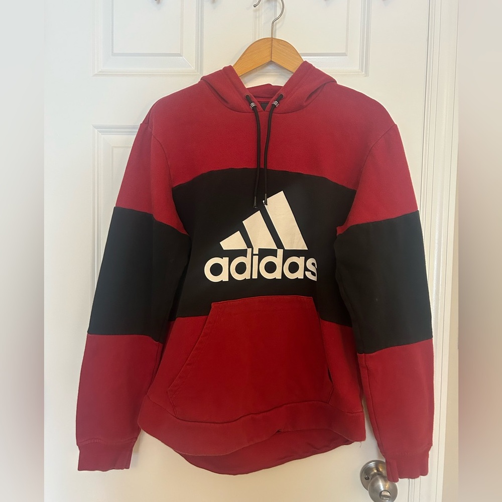 Adidas Men's Red and Black Sweatshirt